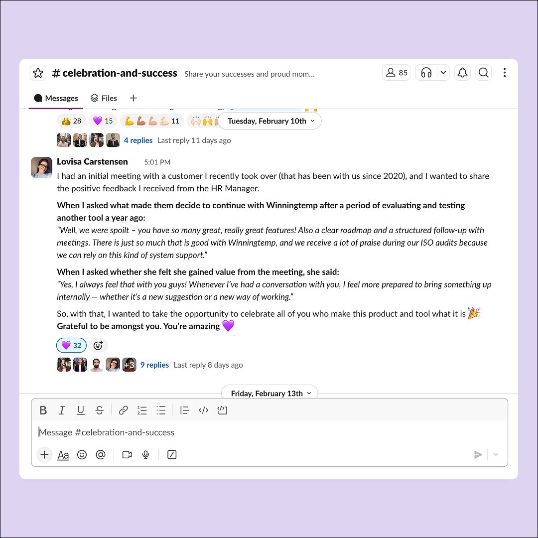 Celebration and success is my favourite slack-channel 🥰🥰🥰